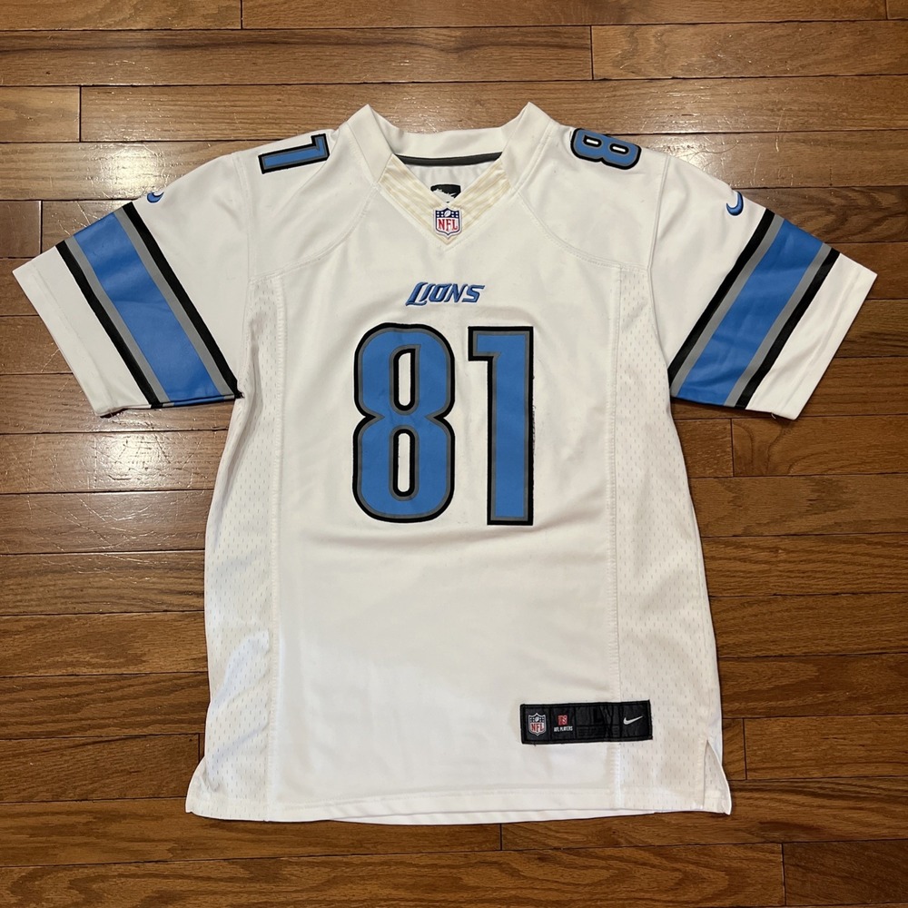 Nike Calvin Johnson #81 Detroit Lions NFL Jersey Youth Large 14-16 White